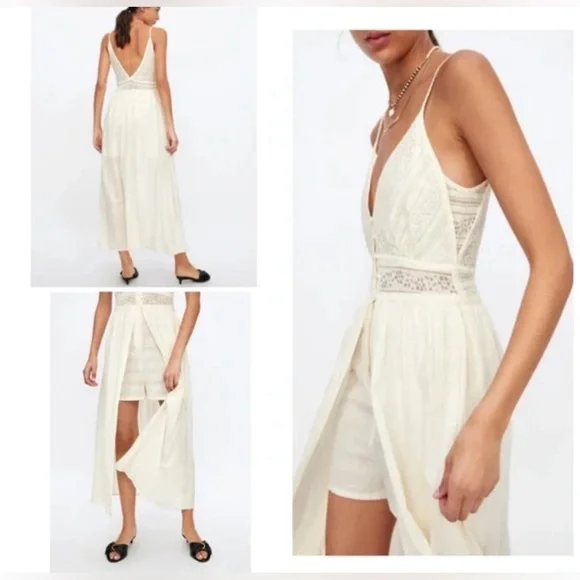 NWT Zara‎ Combination Dentelle Lace Romper Dress S - Picture 3 of 12